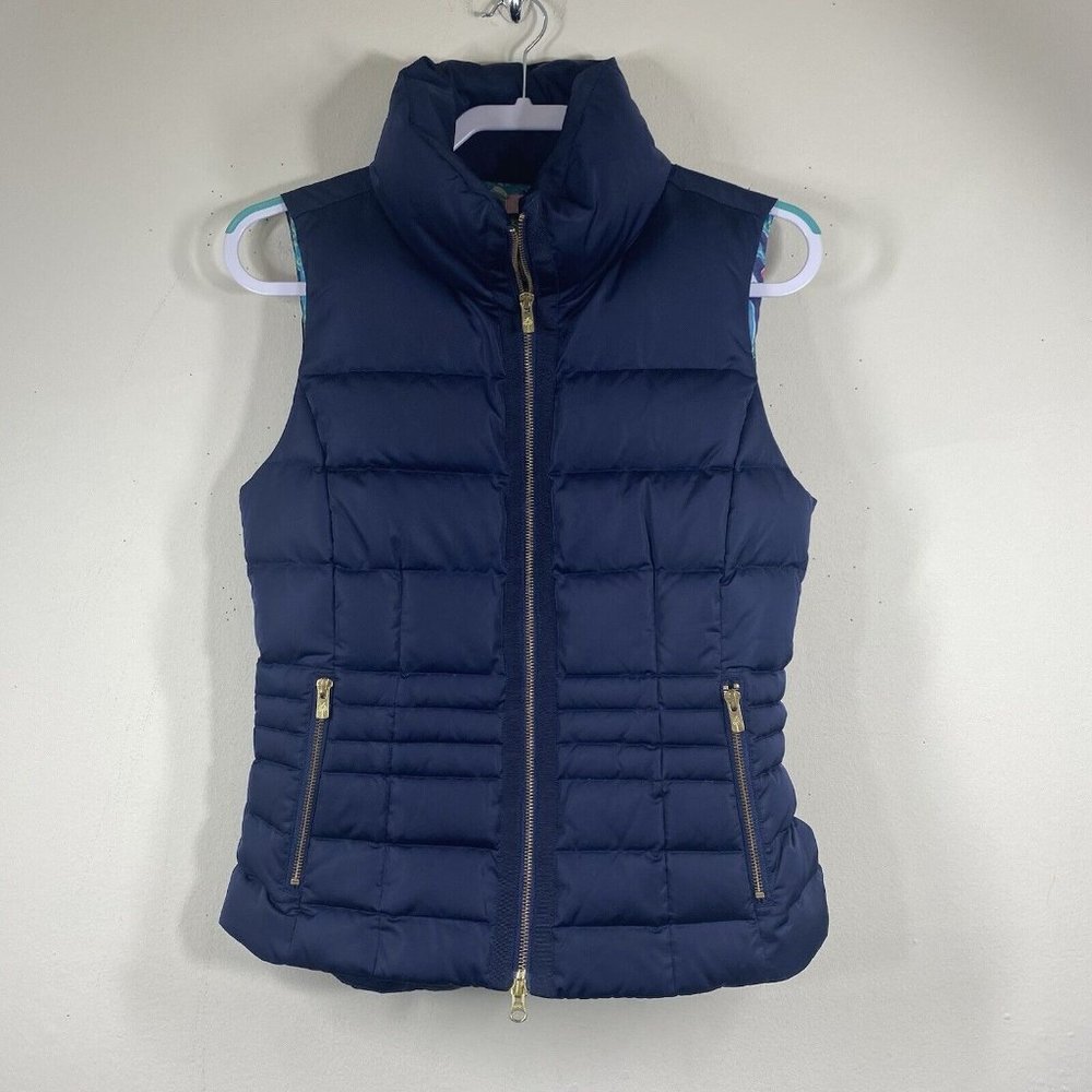Lilly Pulitzer Women’s Size M Down Filled Puffer Vest Blue